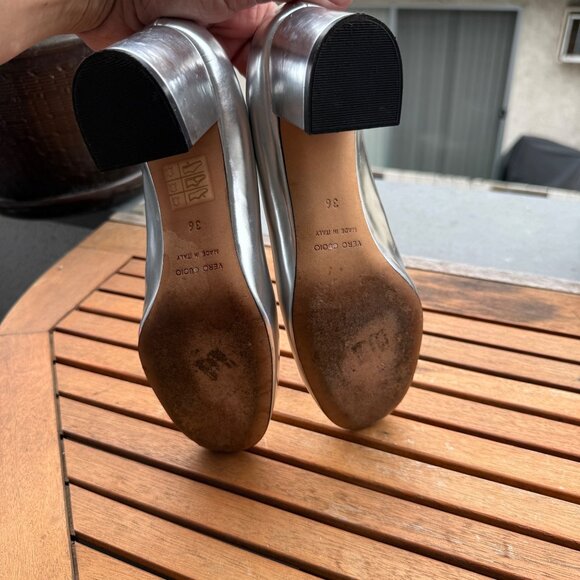 Sofie DHoore Womens Silver Block Heel Pumps Size 36/5.5 US - Picture 12 of 12